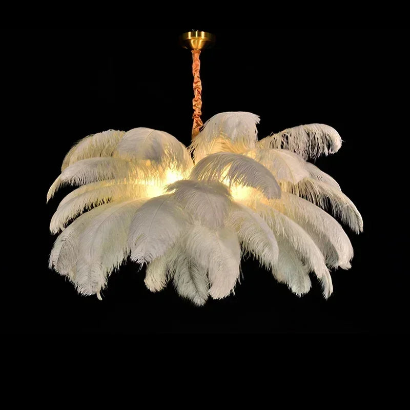 LED Nordic Feather Chandelier Modern