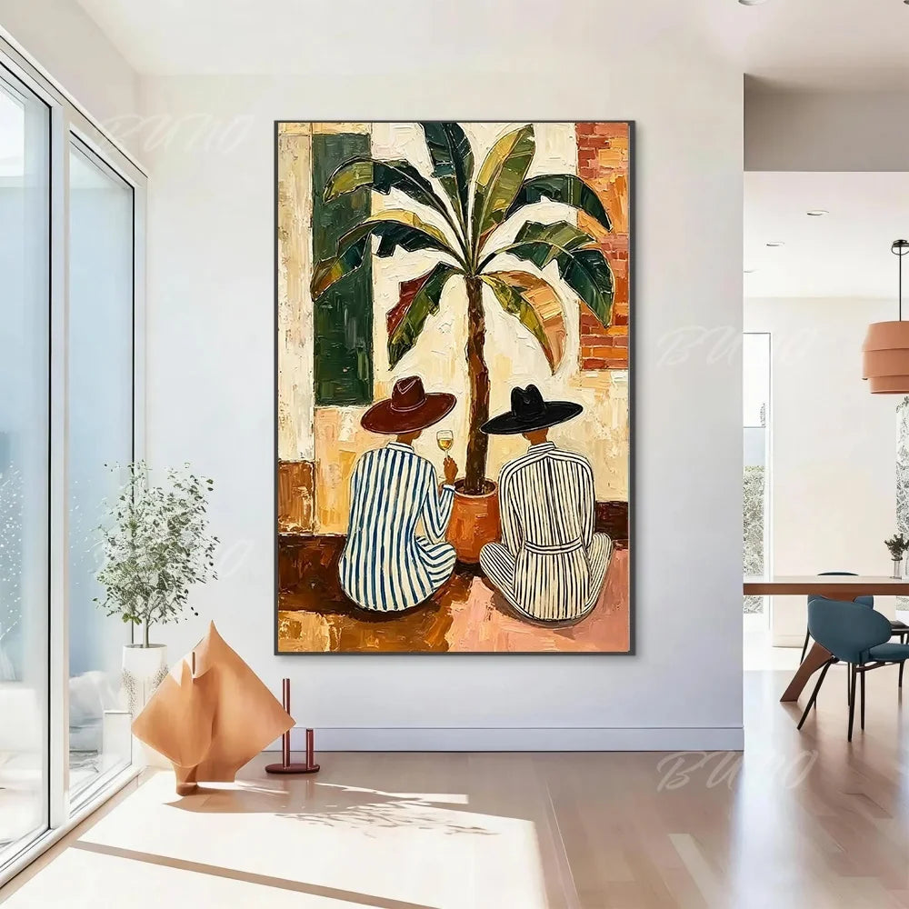 Mid-Century Tropical Palm Art