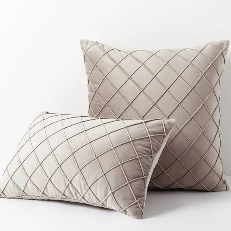 Velvet Plaid Cushion Cover