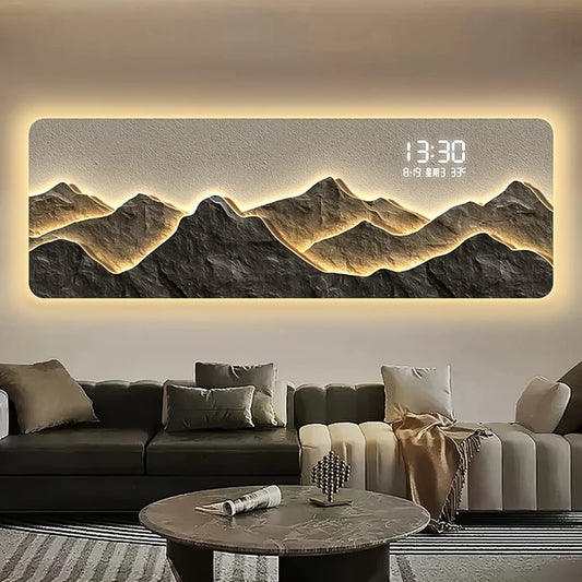 Mountain Clock Mural Light