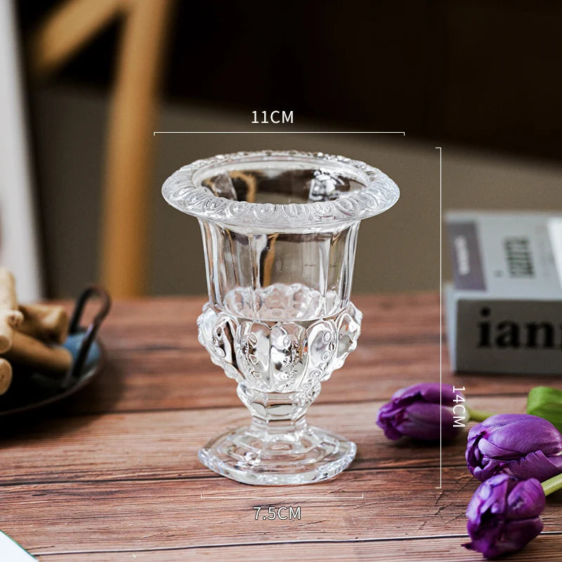 French Relief Glass Vase