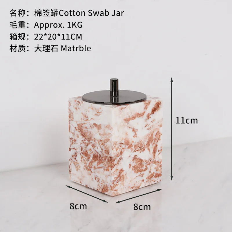 Coral Red Marble Bath Set