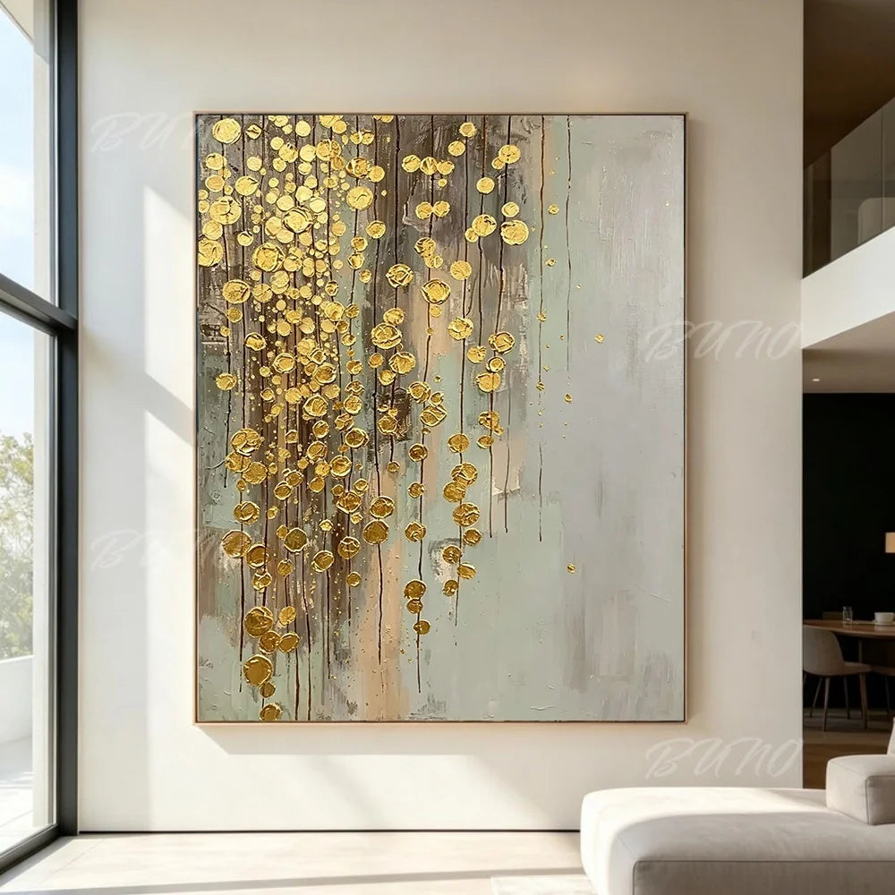Golden Textured Palette Painting
