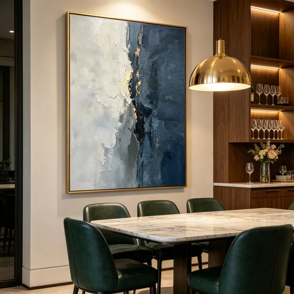 Gold Foil Ocean Wave Painting