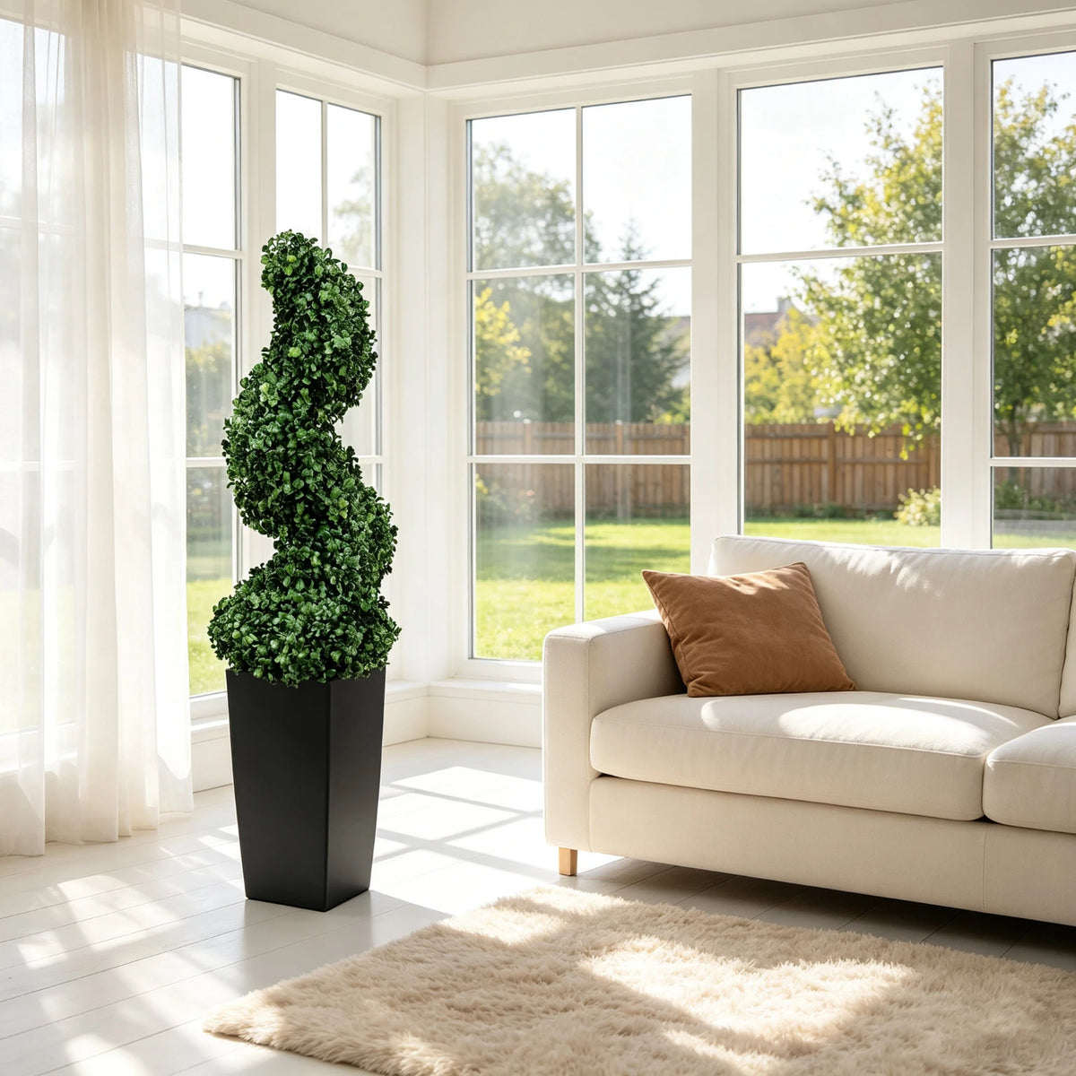 Spiral Boxwood Topiary Pair