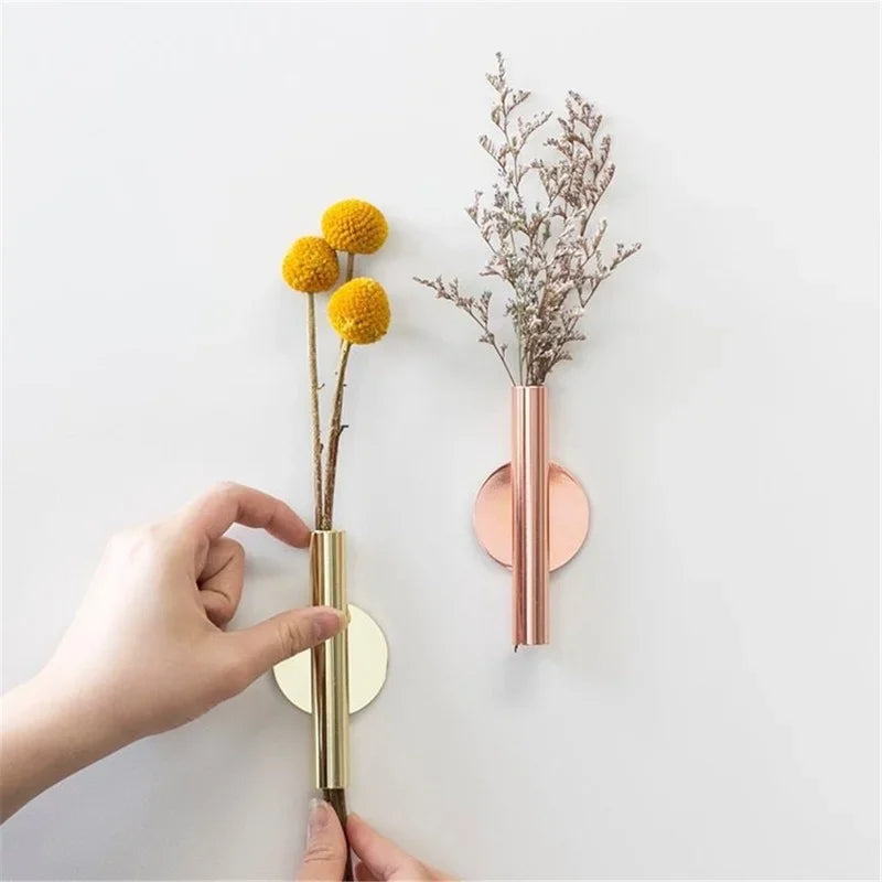 Rose Gold Wall Flower Holder