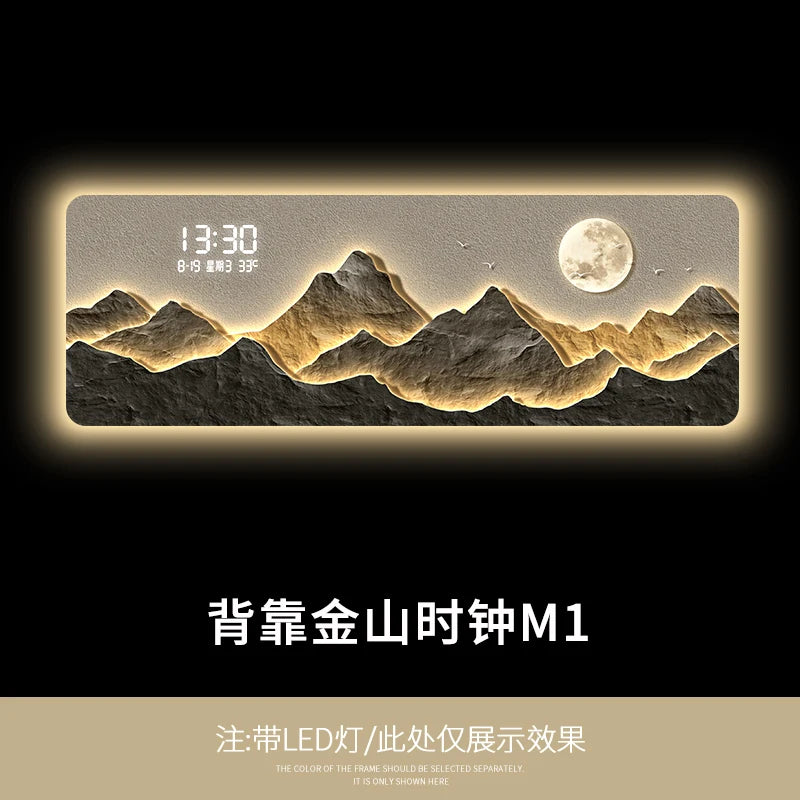 Mountain Clock Mural Light
