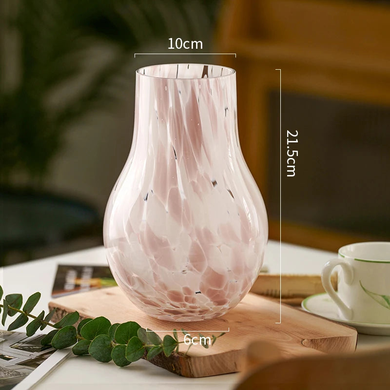 Pink Leopard Glass Vase