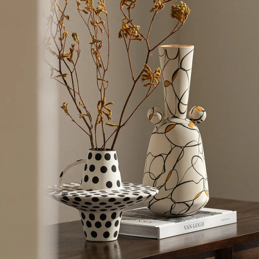 Striped Ceramic Vase