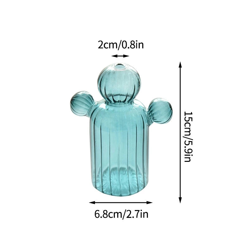 Cactus Shaped Glass Vase