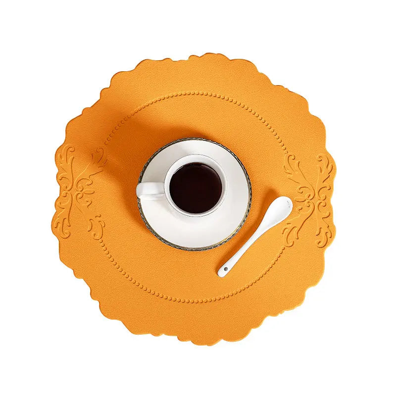 Cream Flower Round Placemats