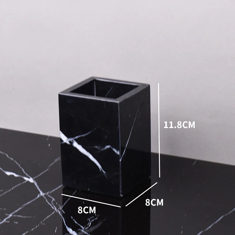Nero Marquina Marble Bath Set