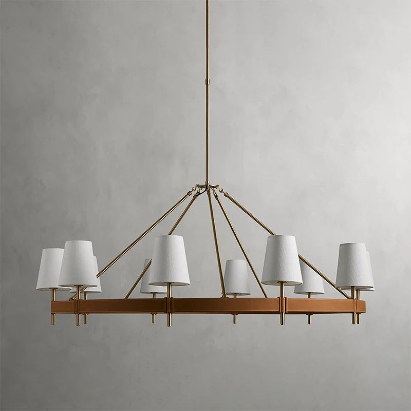 Designer Leather Circular Pendant Light