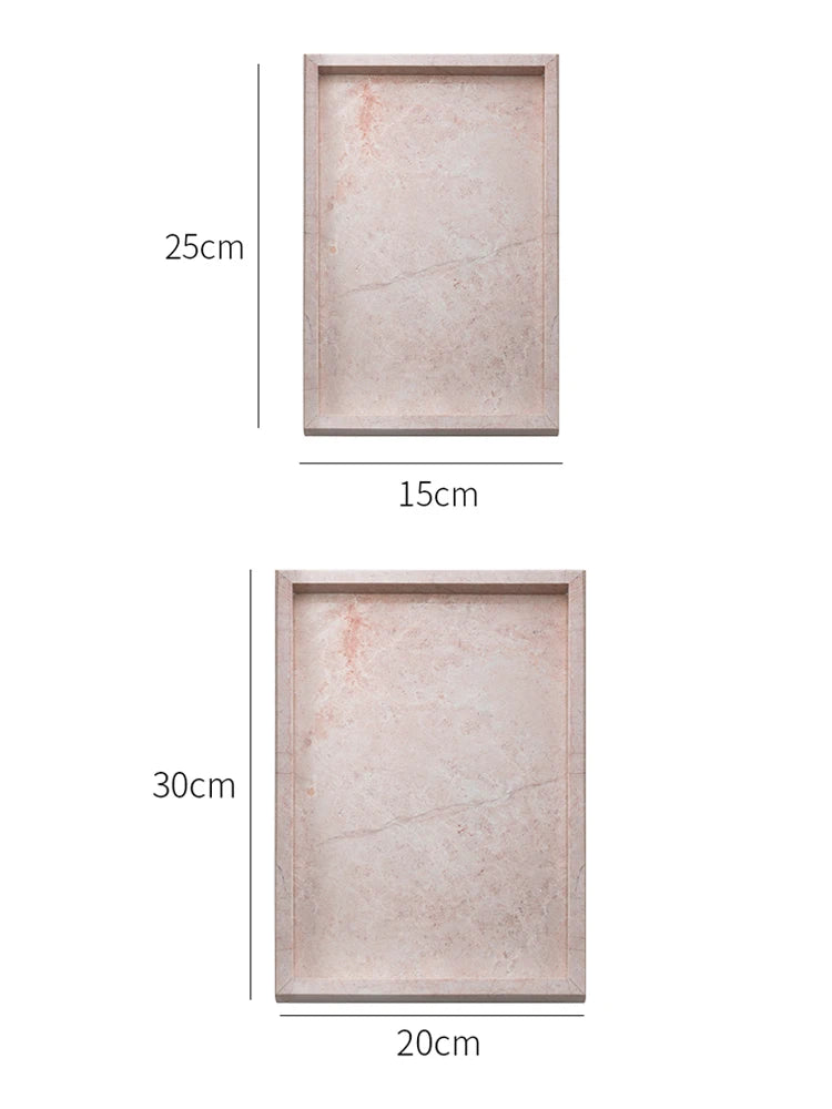 Pink Natural Marble Storage Tray