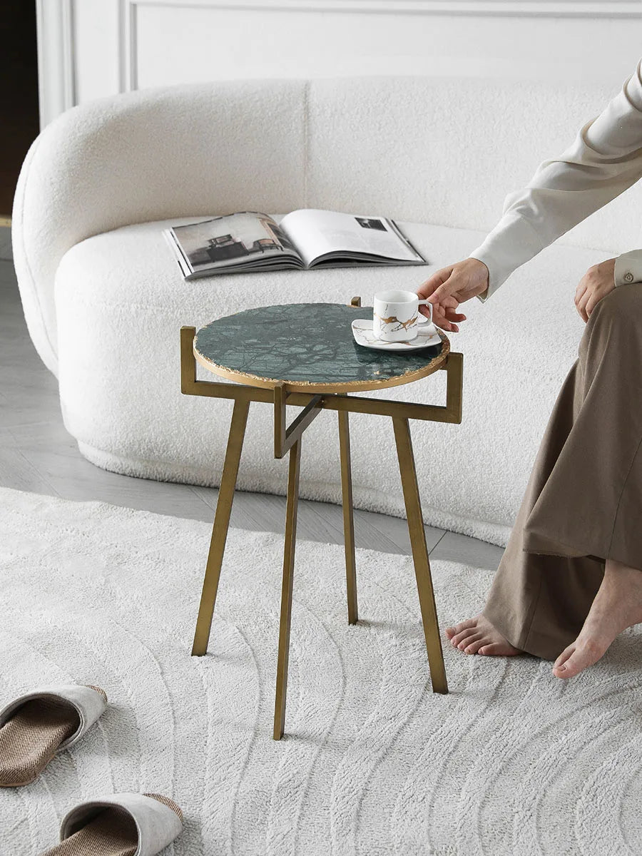 Round Marble End Table