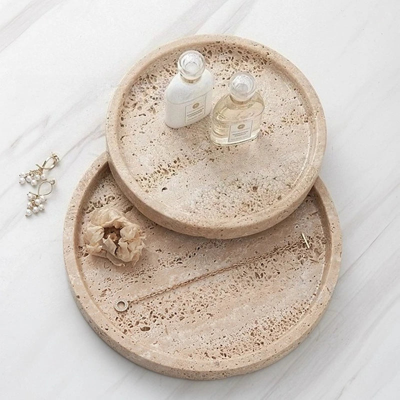 Round Marble Vanity Tray