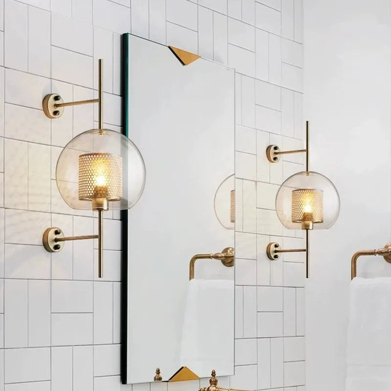 Glass Globe Bedside Sconce
