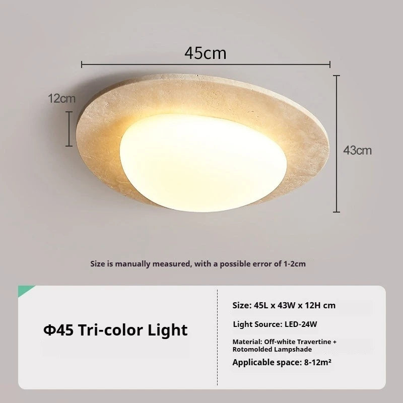 Wabi Sabi Yellow Travertine Ceiling Light