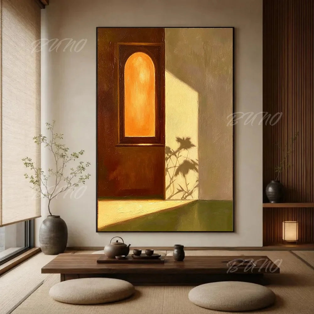 Sunlit Palm Leaf Painting