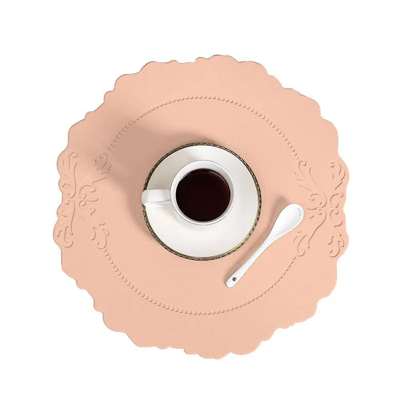 Cream Flower Round Placemats