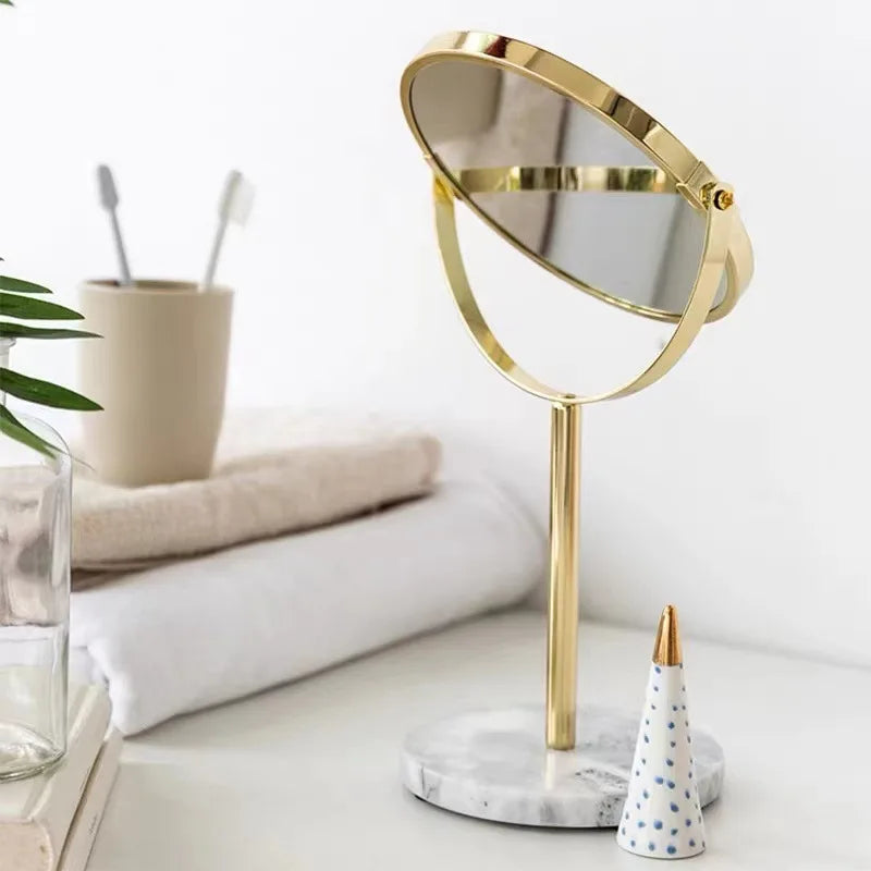 Natural Marble Rotating Makeup Vanity