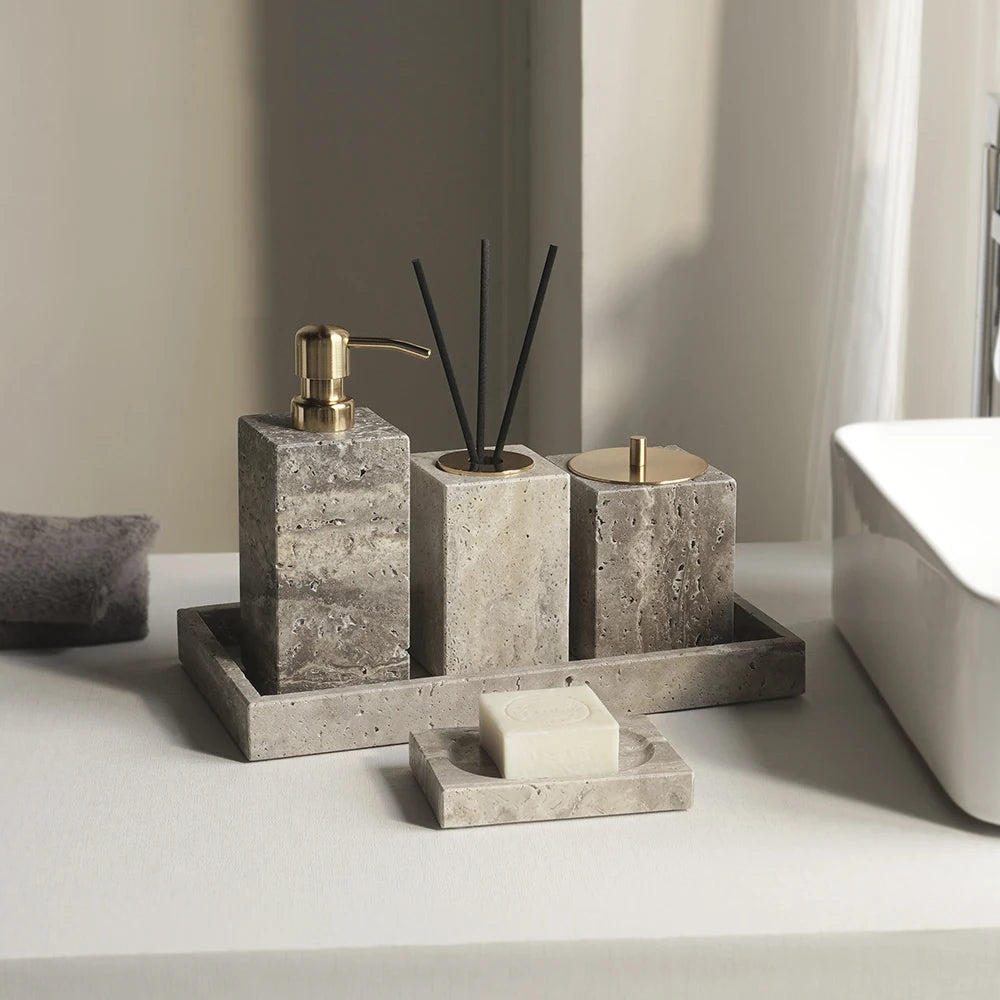 Grigio Travertino Bathroom Accessories Sets