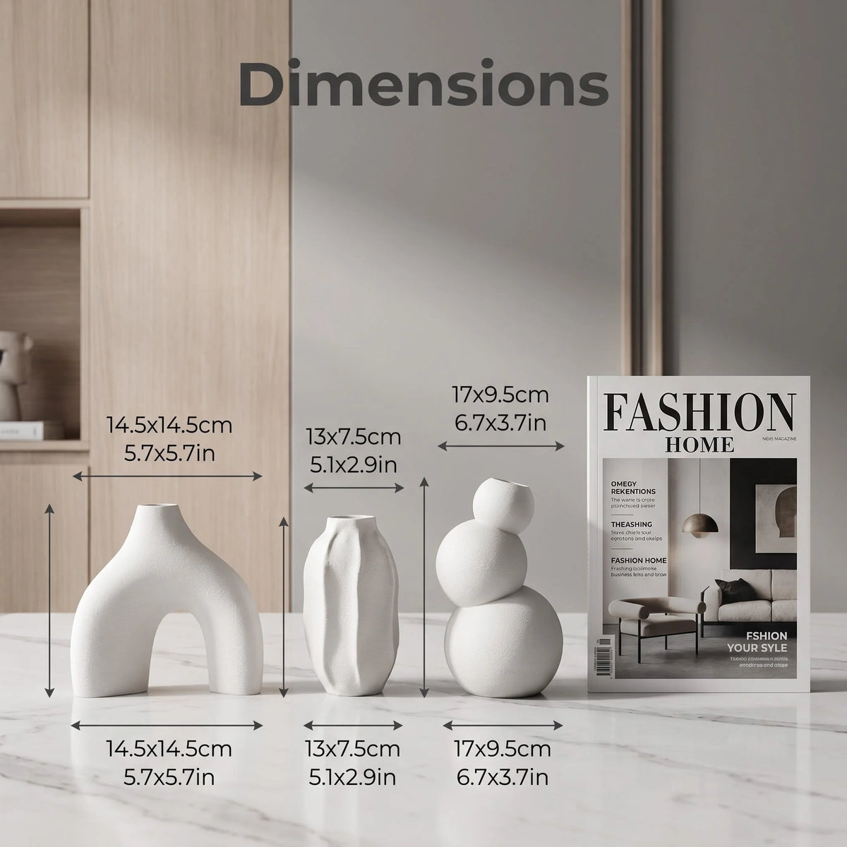 Curved Abstract Vase Trio