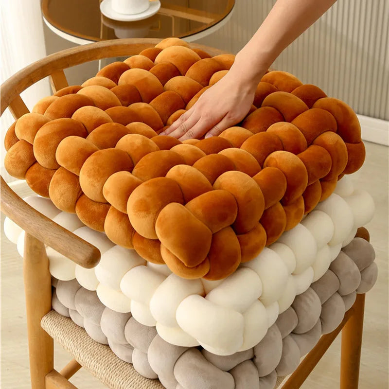 Green Knotted Plush Cushion