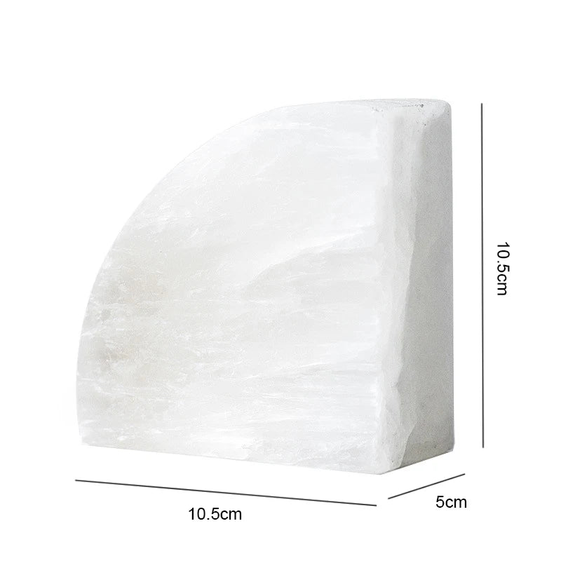 White Onyx Natural Gypsum Mine Bookend