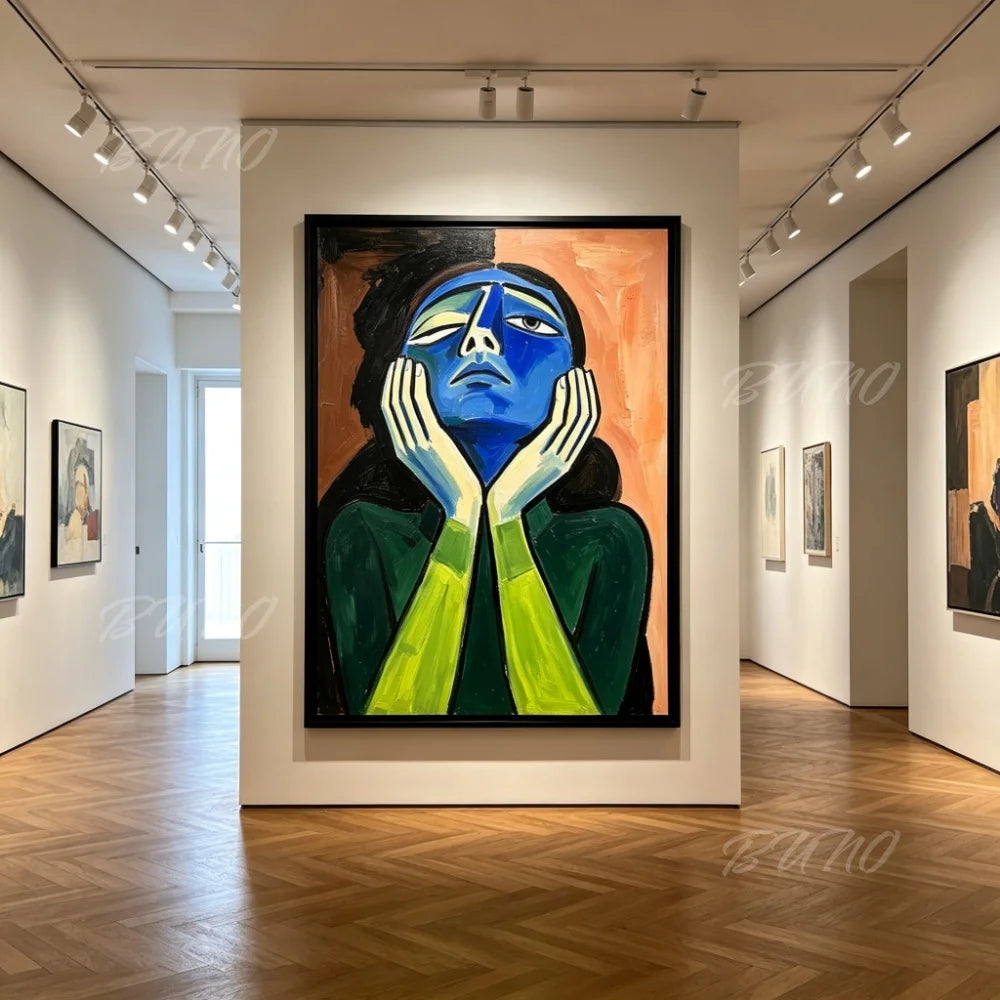 Cubist Face Portrait Art