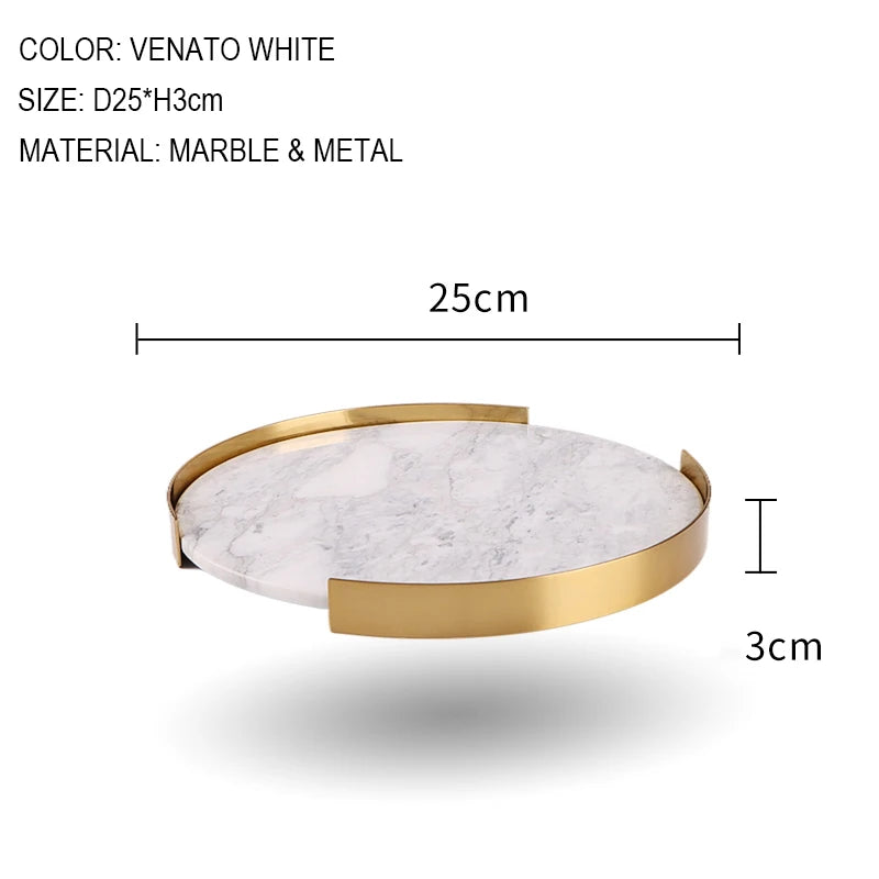 Scandinavian Decorative Natural Marble Tray