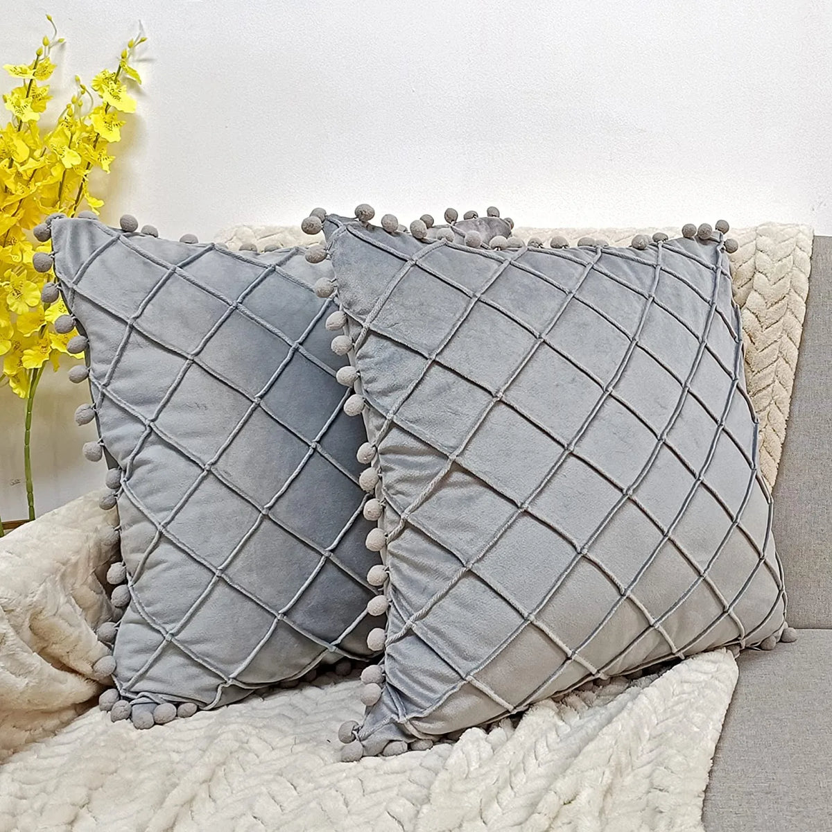 Pompom Textured Cushion Cover