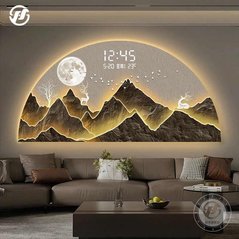 Auspicious Mountain Clock Art