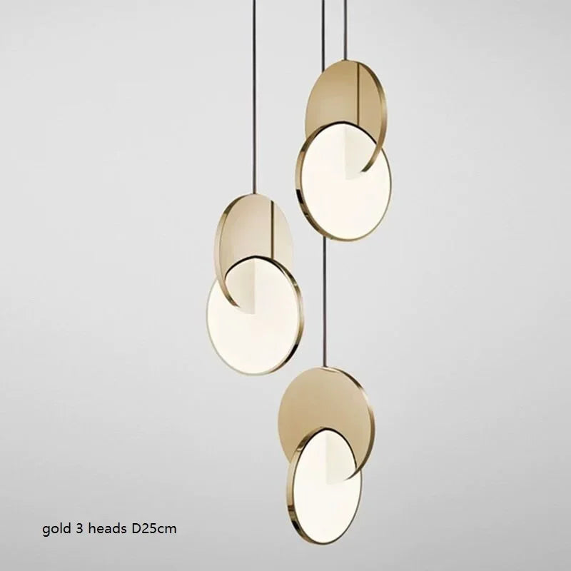 Minimalist Gold Silver Geometric LED Pendant