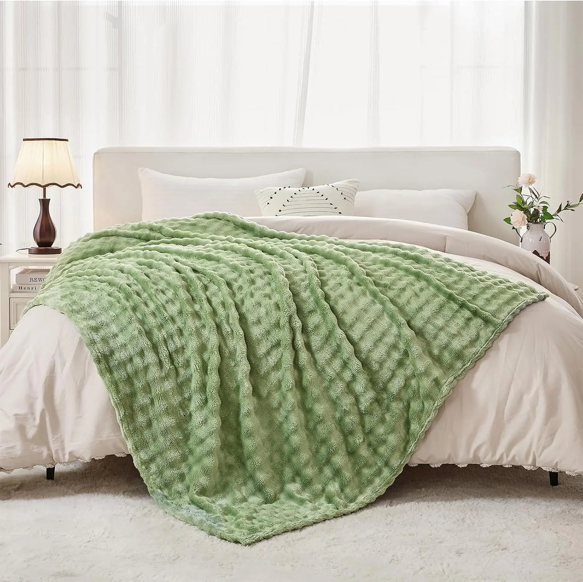 Sage Fleece Throw Blanket