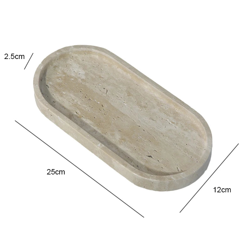 Beige Brown Travertine Marble Incense Burner