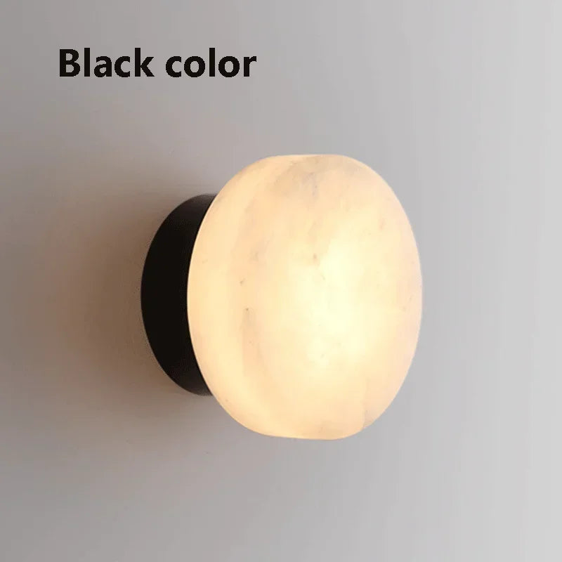 Spanish Natural Marble Round Wall Lamp