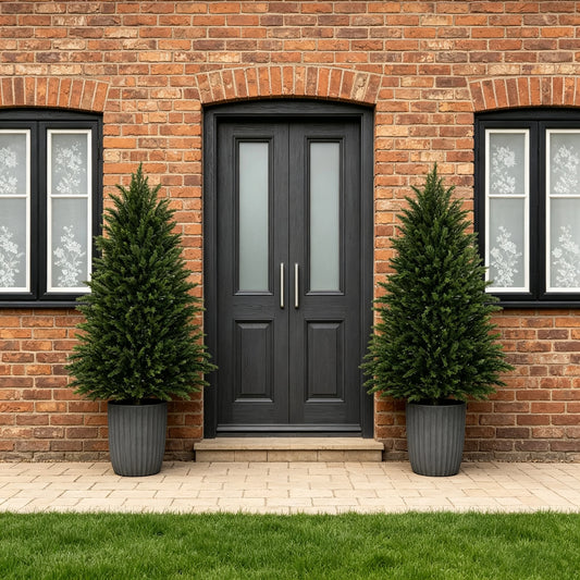 Faux Cypress Shrub Pair