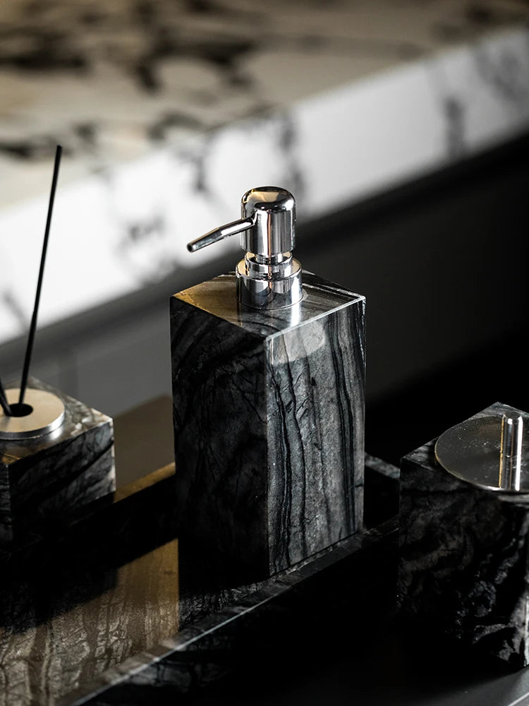 Tree Black Marble Bath Set