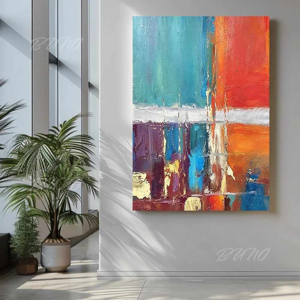 Vibrant Urban Impasto Art