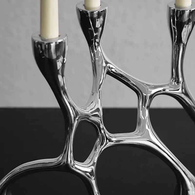 Silver Resin Candlestick