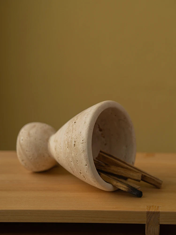 Travertine Palo Santo Holder