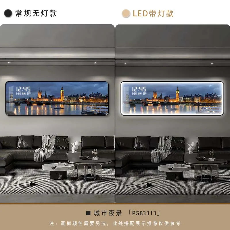 Night Skyline Clock Art