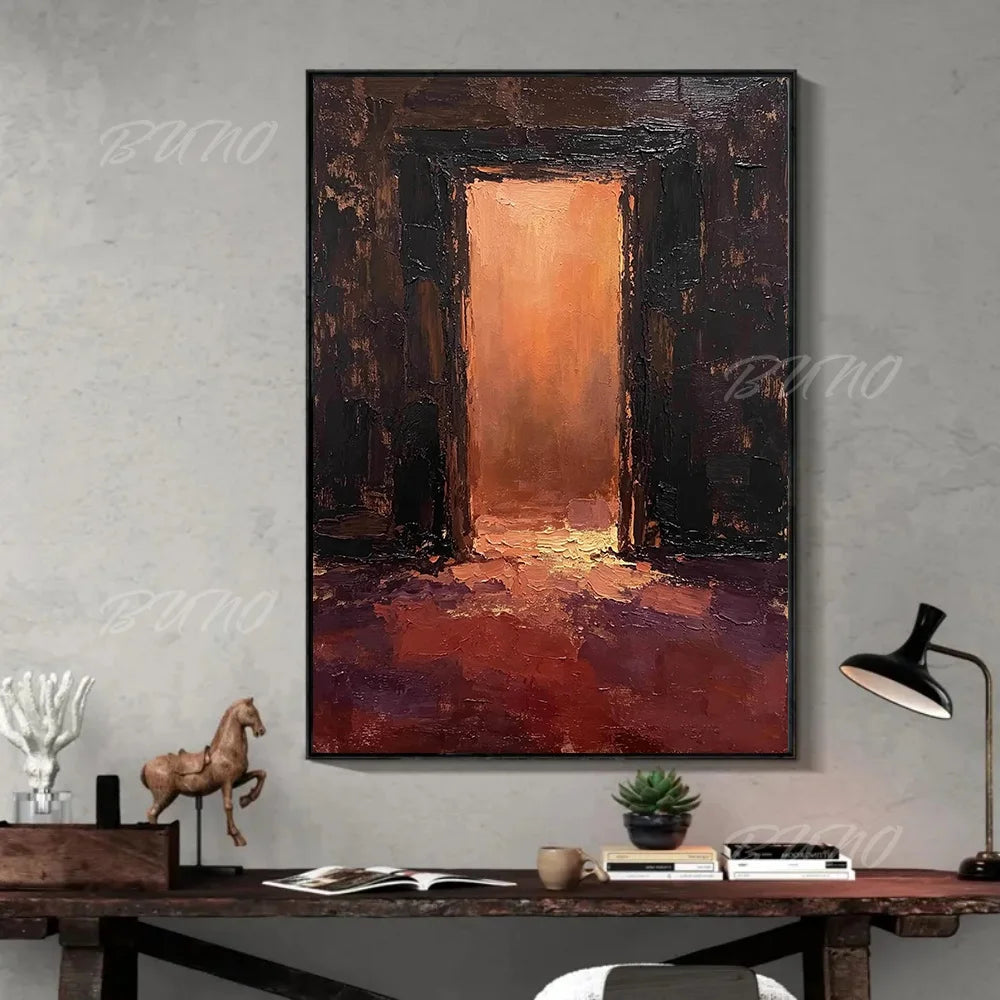 Large Red Impasto Painting