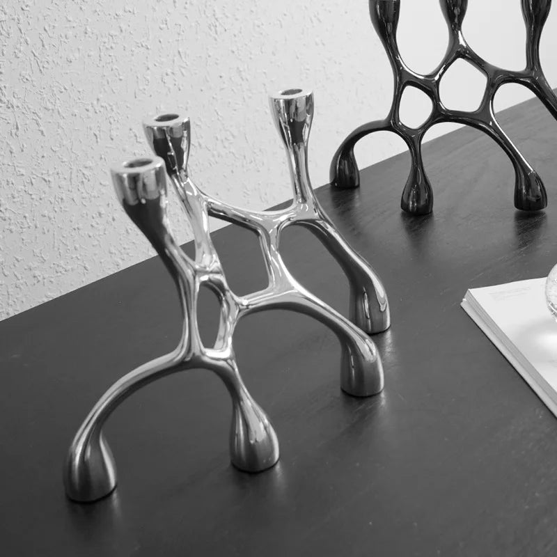 Silver Resin Candlestick