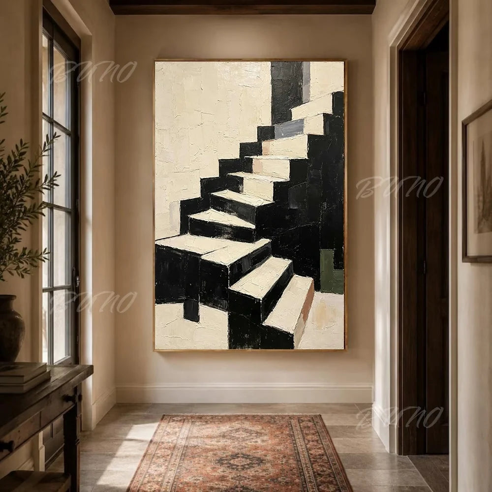 Black White Geometric Art