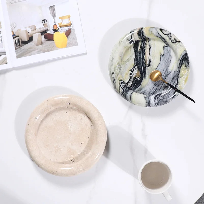 Natural Marble Round Tray
