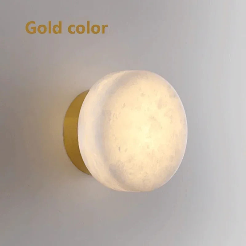 Spanish Natural Marble Round Wall Lamp
