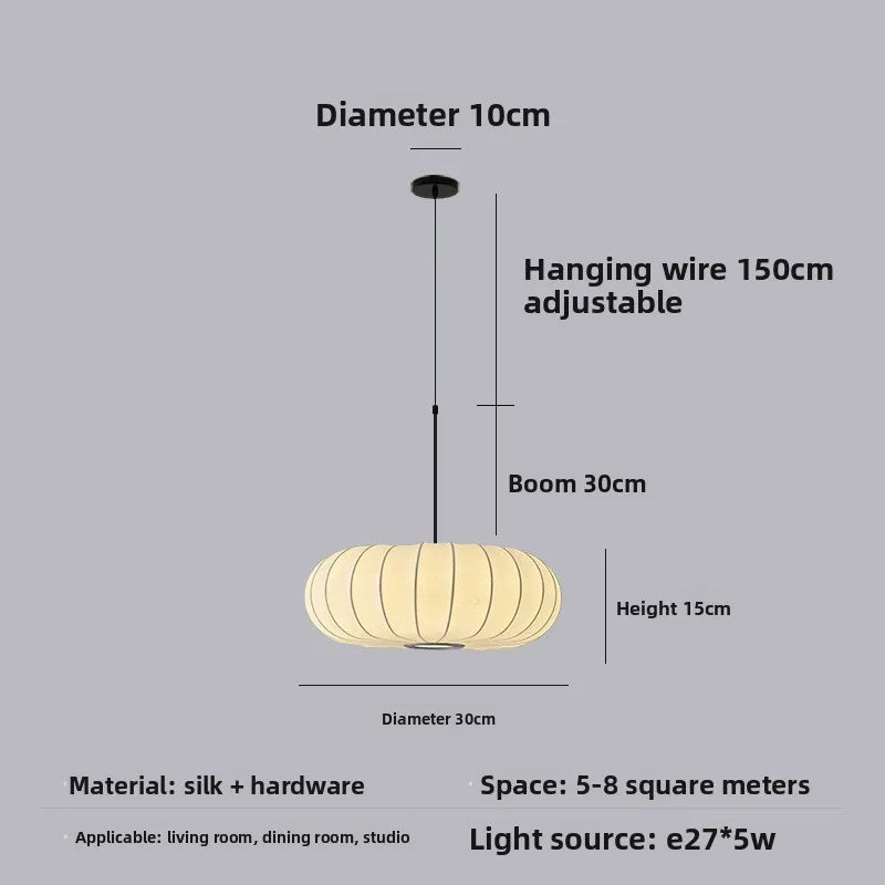 Silk Pumpkin Pendant Lamp