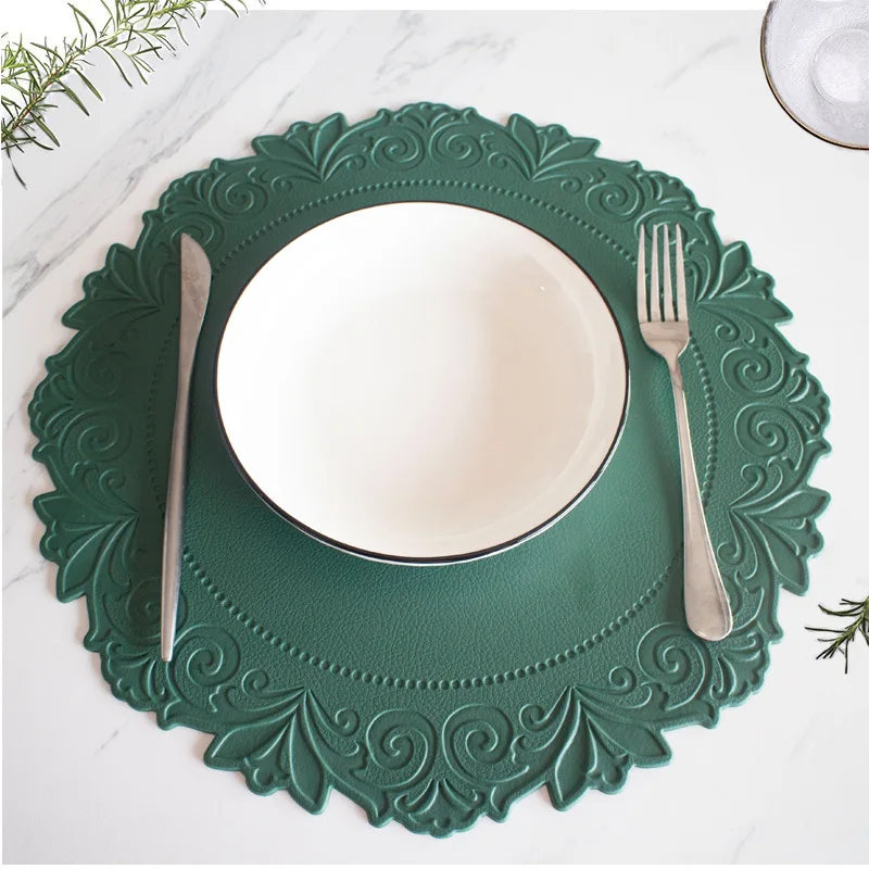 Round Leather Table Mats